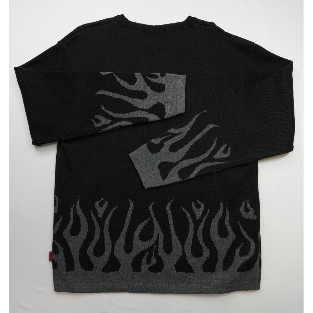 Vintage Pineapple‎ Connection Mystic Origins Sweater Mens Sz M Black Gray Flame